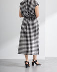 ギンガムチェックタックフレアスカート【日本製】