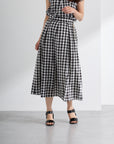 ギンガムチェックタックフレアスカート【日本製】