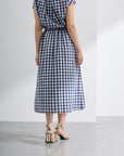 ギンガムチェックタックフレアスカート【日本製】