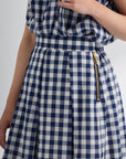 ギンガムチェックタックフレアスカート【日本製】