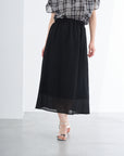 ウエストゴムセミフレアスカート【日本製】