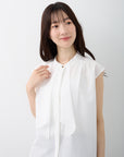 スカーフ風フレンチスリーブブラウス【日本製】