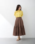 切替ギャザーフレアスカート【日本製】