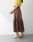 切替ギャザーフレアスカート【日本製】
