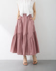 切替ギャザーフレアスカート【日本製】