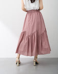 切替ギャザーフレアスカート【日本製】