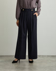 ウエストタブツイルワイドパンツ【日本製】