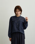 胸ポケットブルゾン風シアーシャツ【日本製】