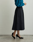 グログラン裾切替タックフレアスカート【日本製】