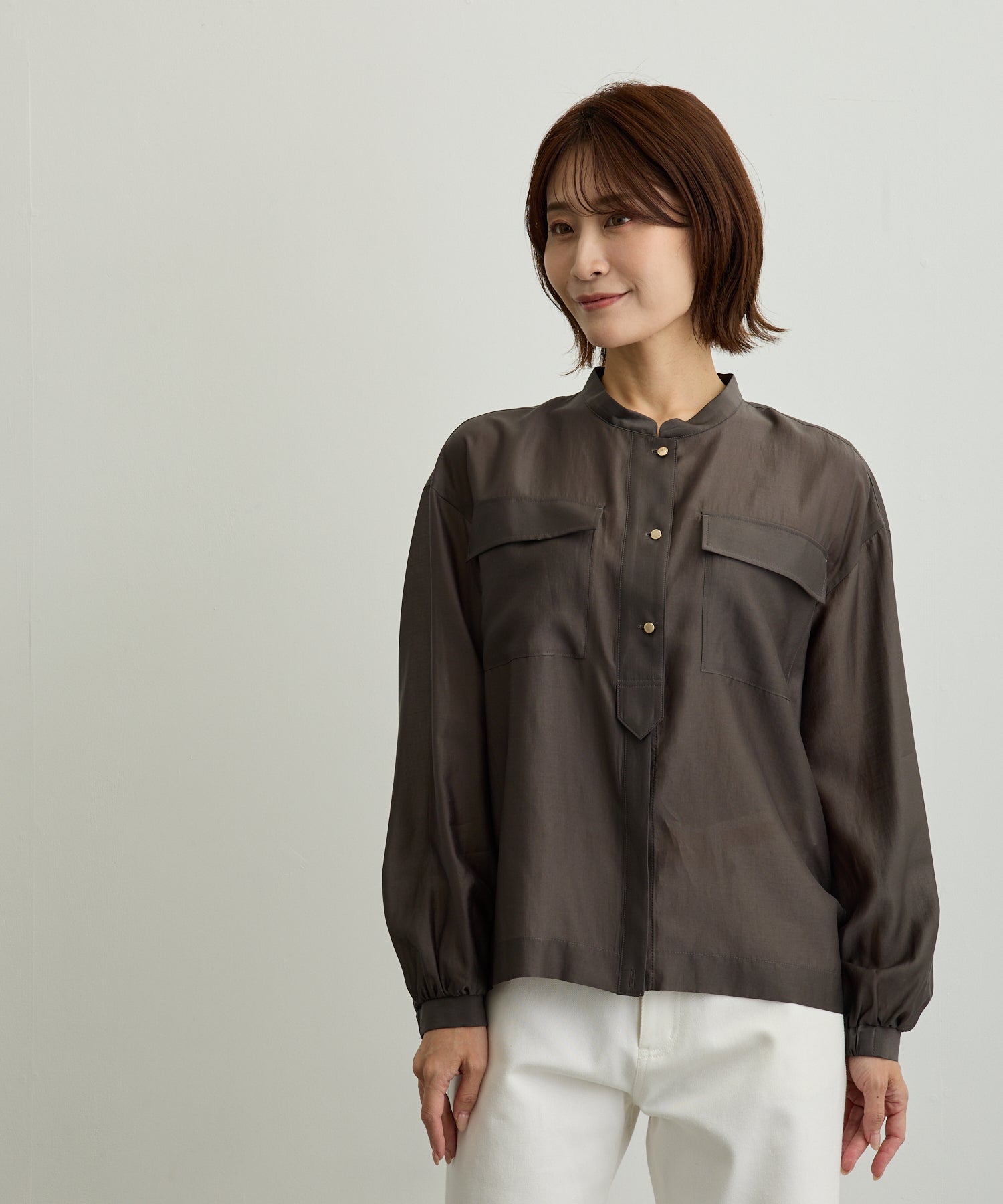 胸ポケットブルゾン風シアーシャツ【日本製】 – Ifemelu