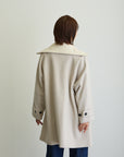 ニットカラージップアップコート/オフ【日本製】