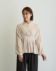ウエストタックブラウス/ライトベージュ【日本製】