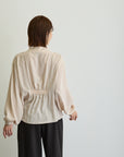 ウエストタックブラウス/ライトベージュ【日本製】