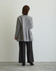 ペプラムノーカラーコート/トップグレー【日本製】