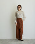2タックワイドパンツ/ブラウン【日本製】