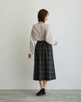 タックフレアチェックスカート/ブラックウォッチ×イエローライン【日本製】