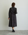 タックフレアチェックスカート/ブラックウォッチ×レッドライン【日本製】