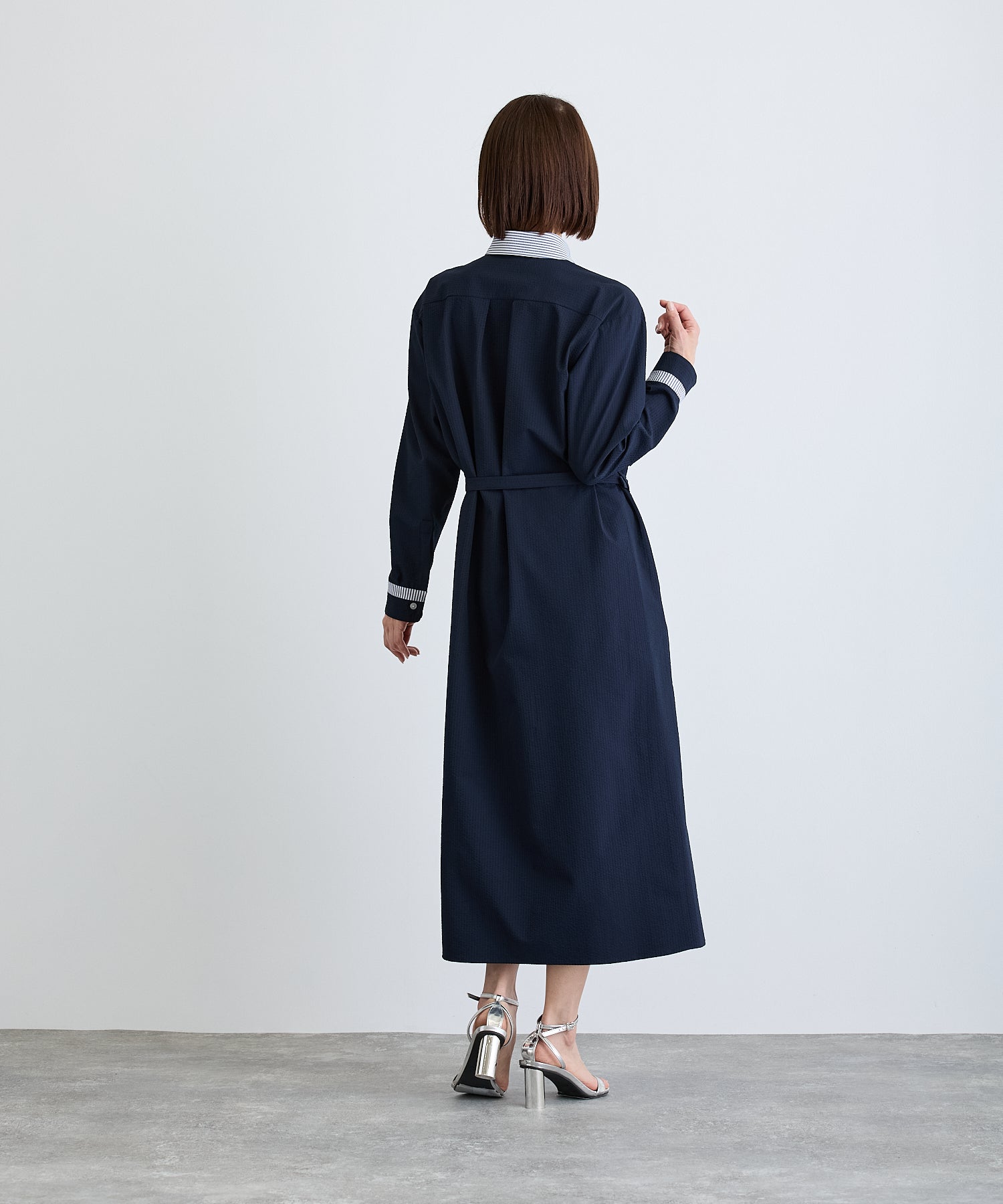 クレリックストライプワンピース/ネイビー【日本製】 – Ifemelu