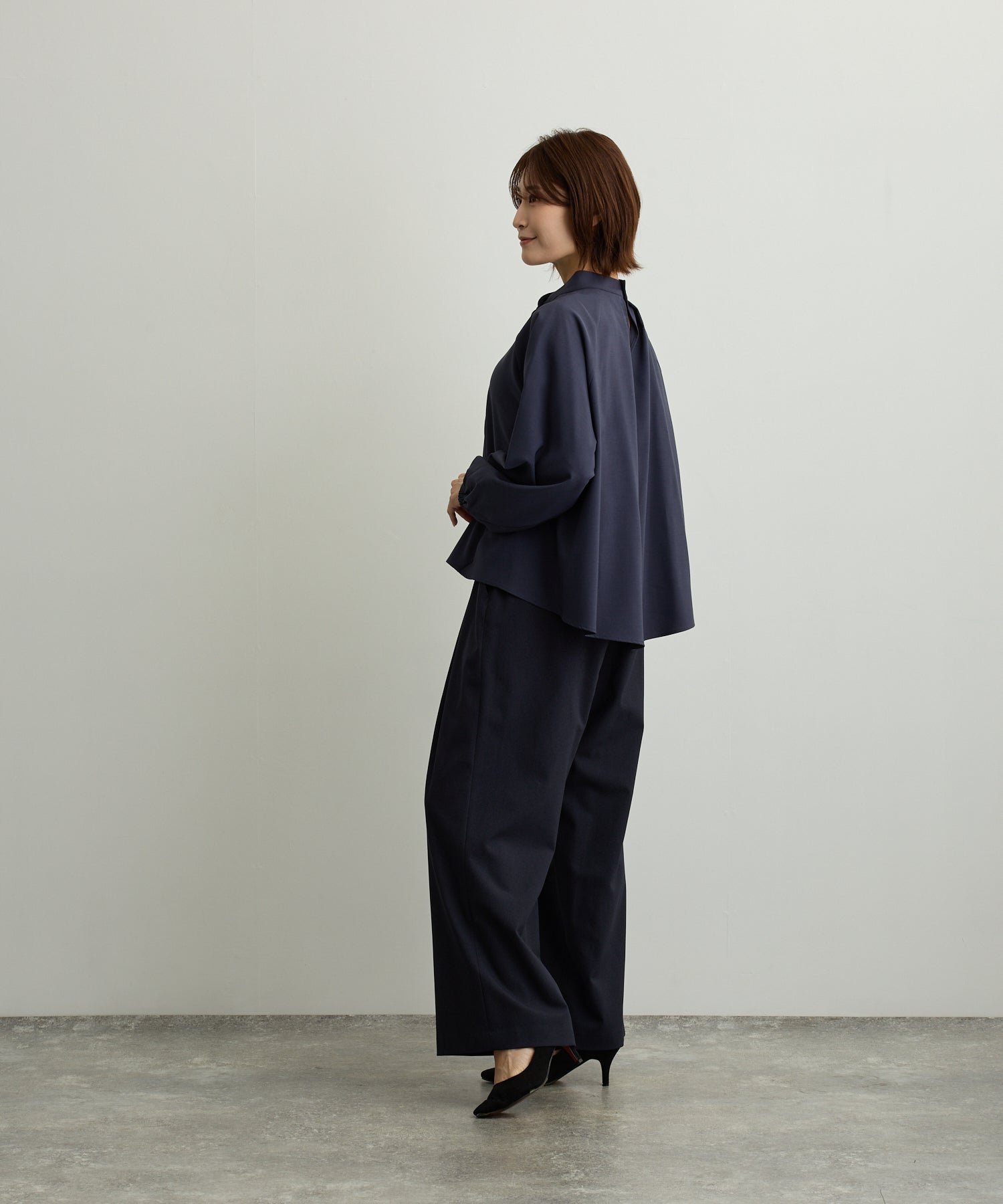 ラグランスリーブスカーフタイブラウス【日本製】