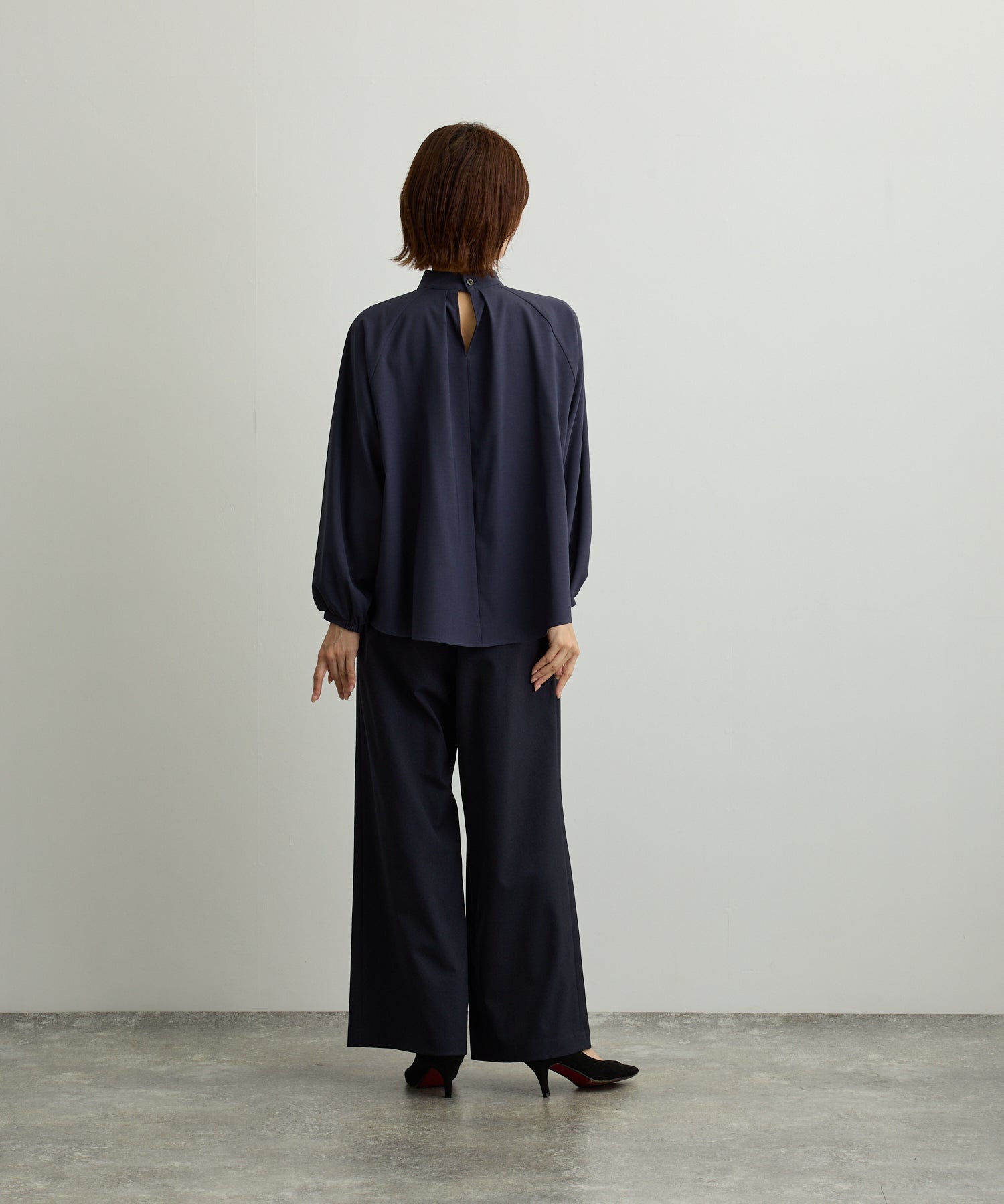 ラグランスリーブスカーフタイブラウス【日本製】