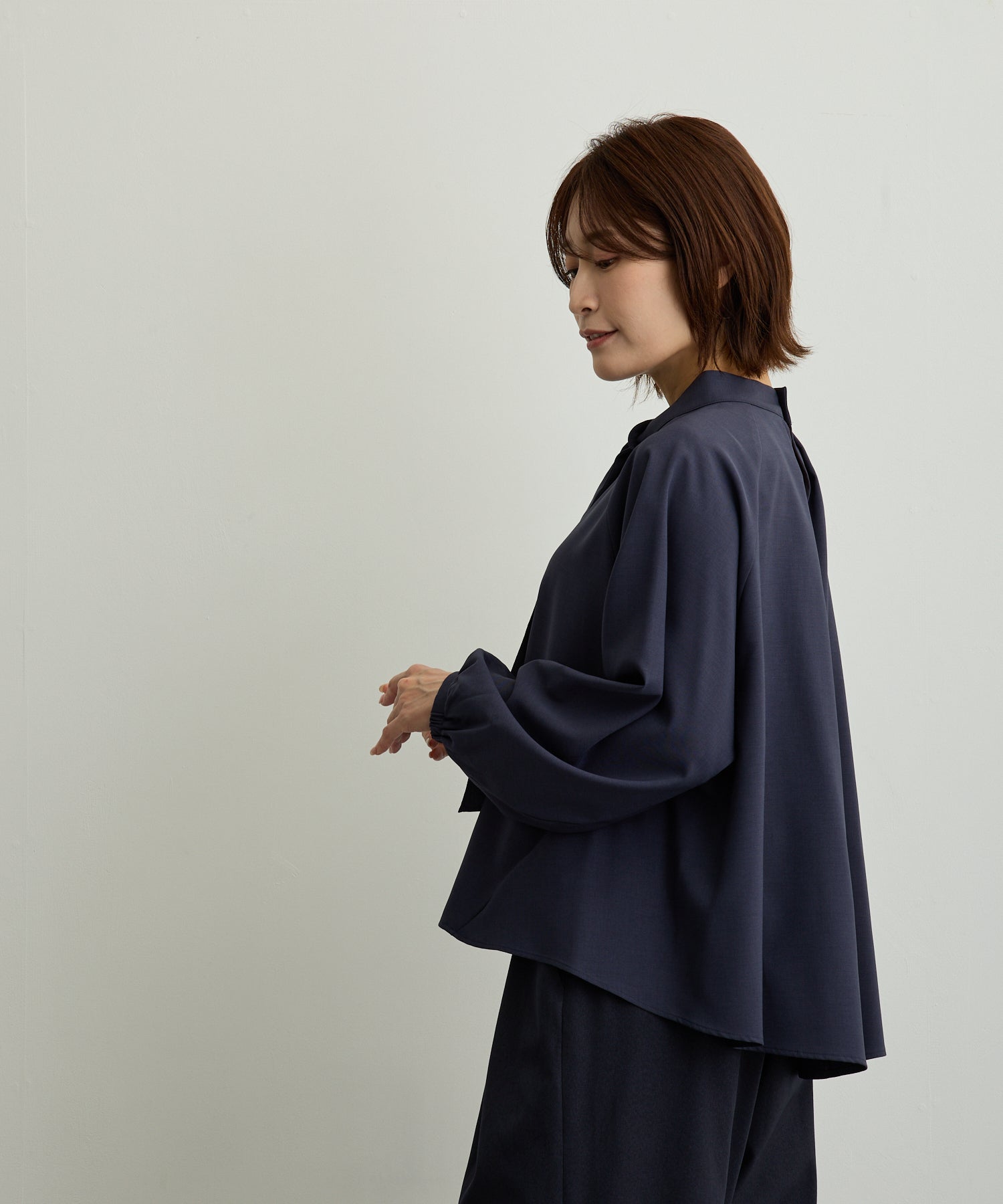 ラグランスリーブスカーフタイブラウス【日本製】