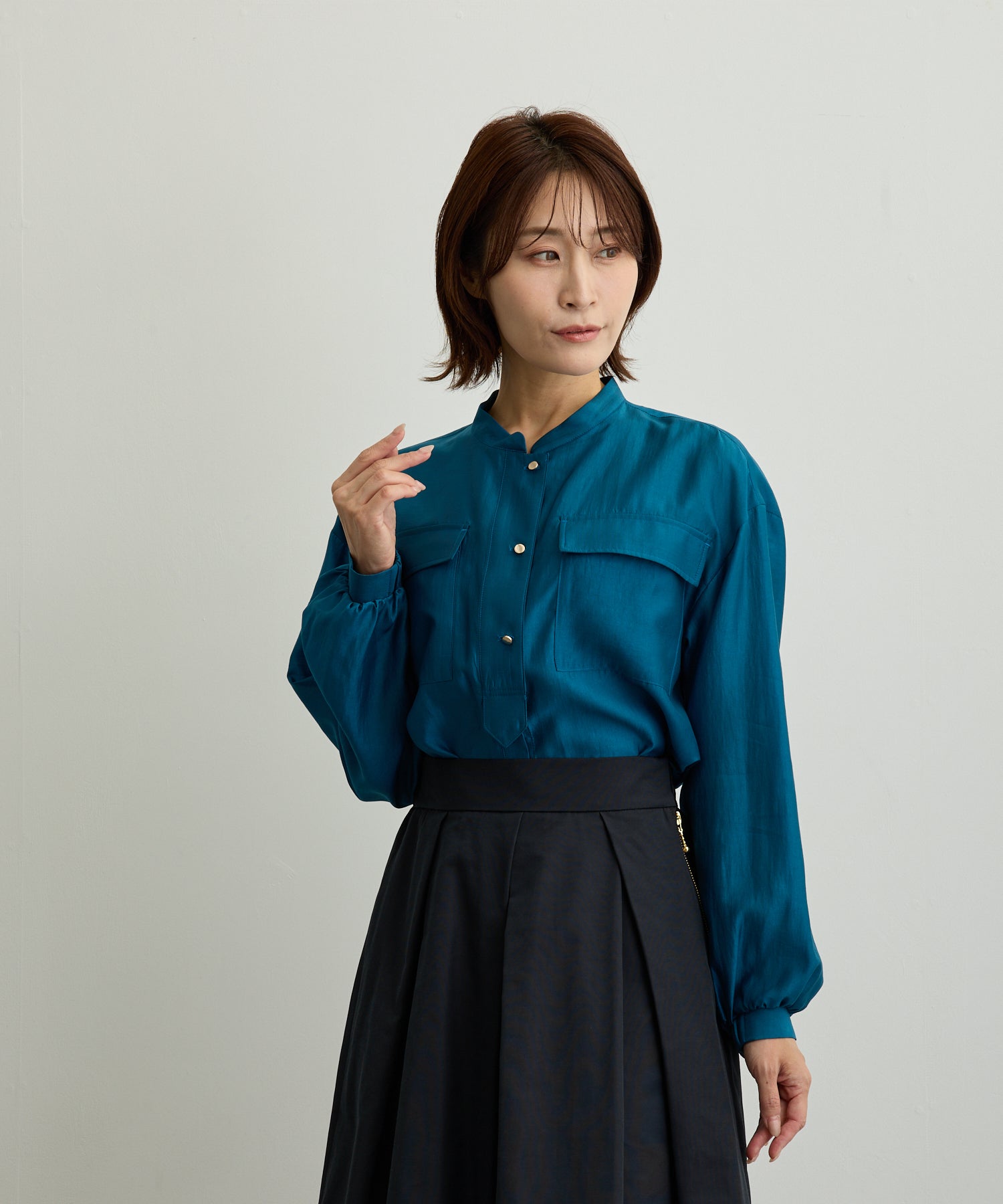 胸ポケットブルゾン風シアーシャツ【日本製】 – Ifemelu