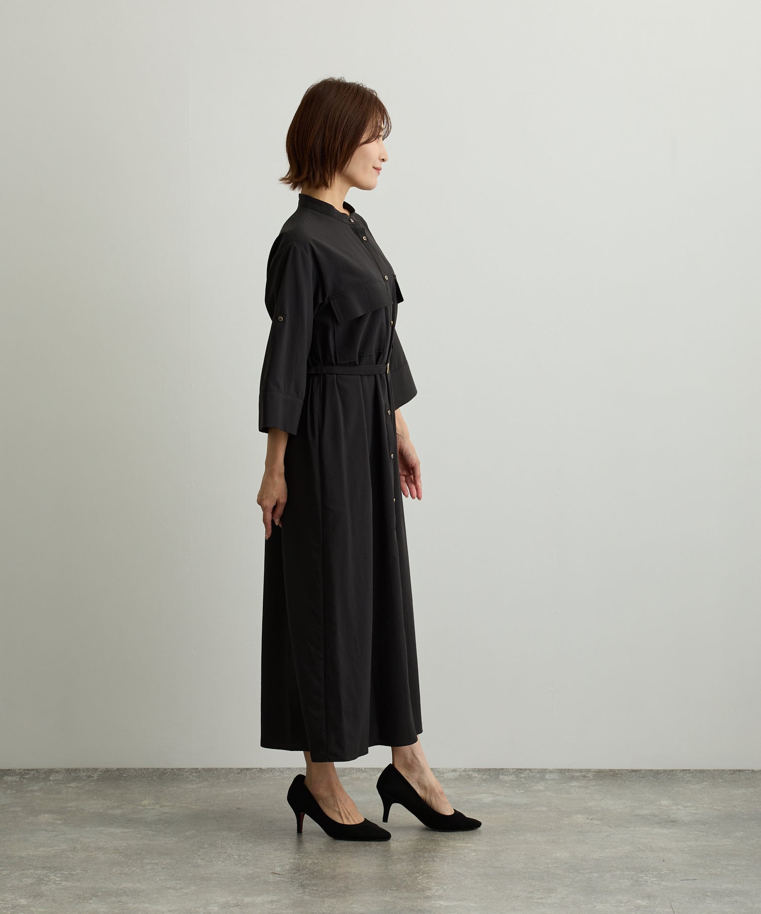 フラップポケットシャツワンピース【日本製】