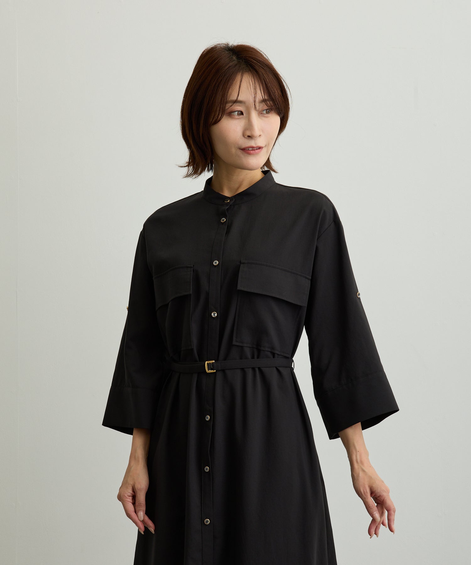 フラップポケットシャツワンピース【日本製】