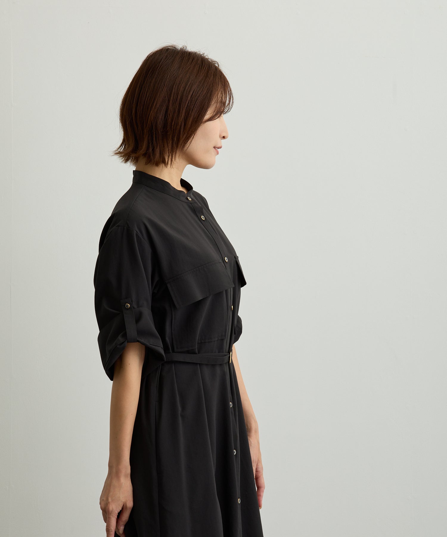フラップポケットシャツワンピース【日本製】
