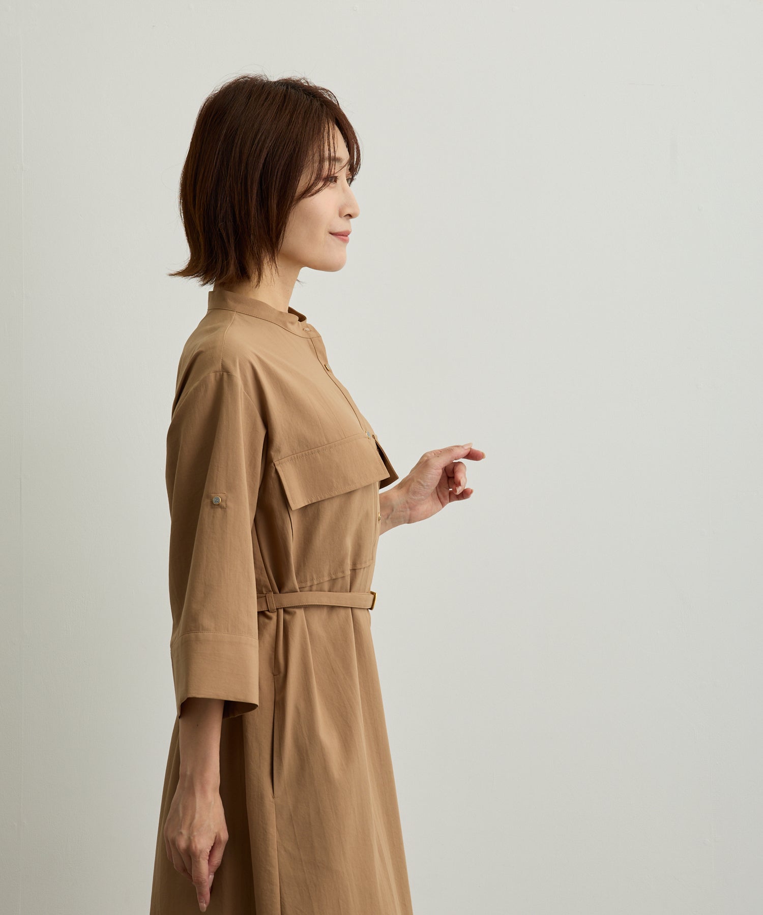 フラップポケットシャツワンピース【日本製】