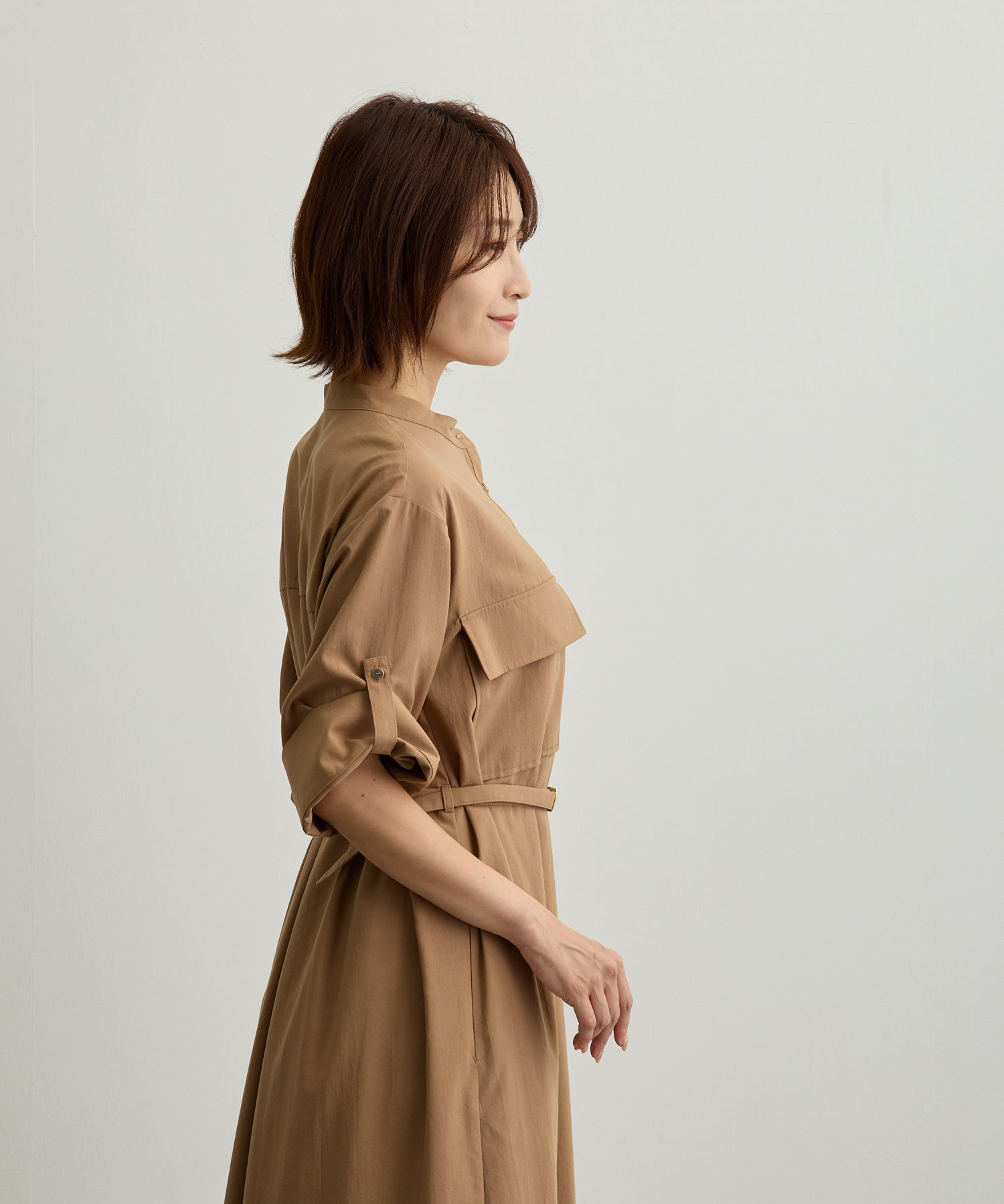 フラップポケットシャツワンピース【日本製】