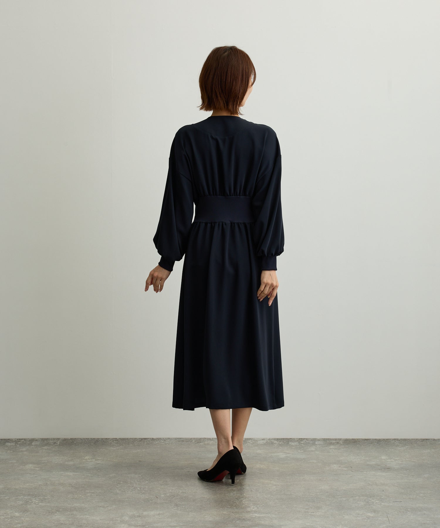 ウエストリブジップアップワンピース【日本製】