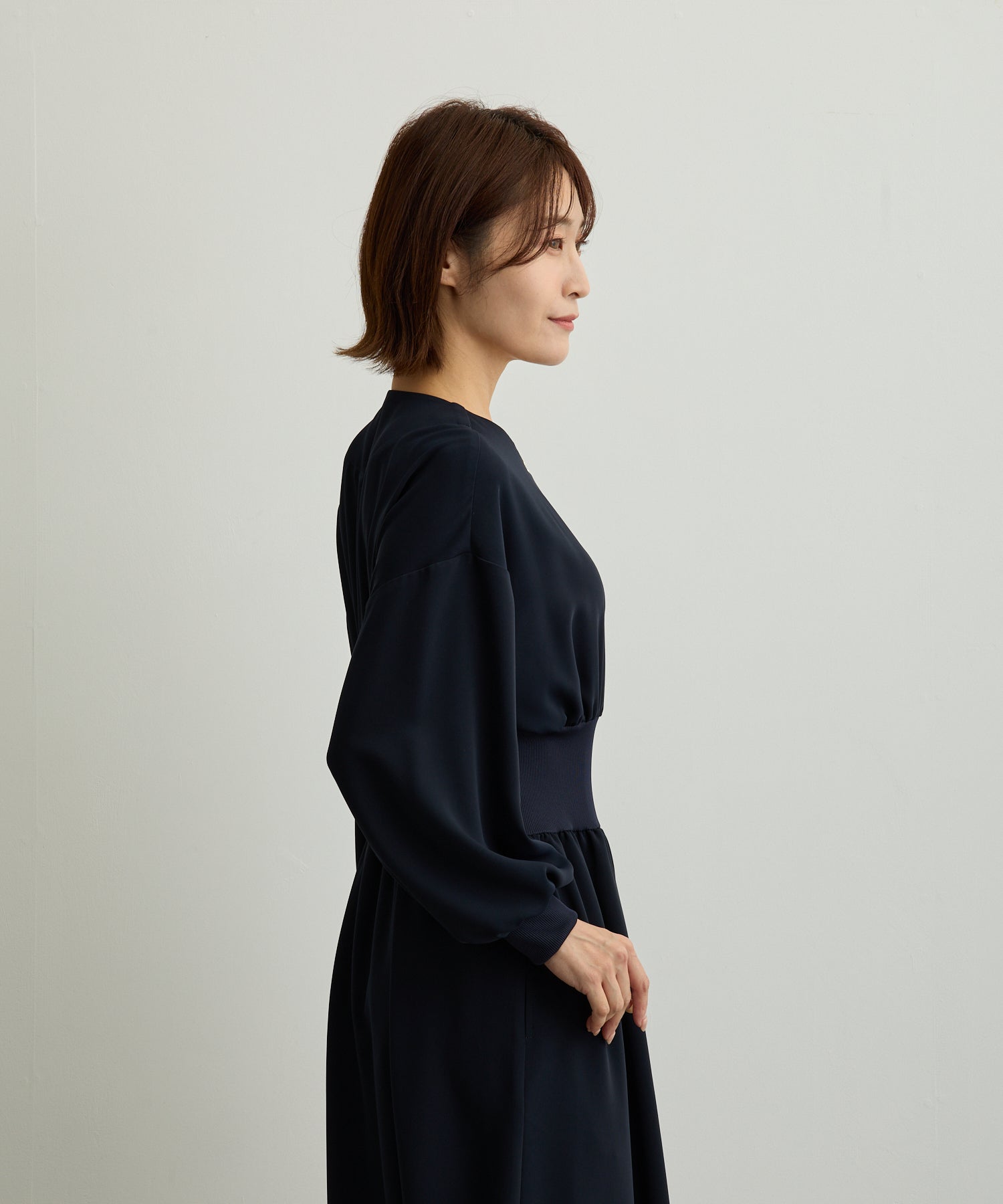 ウエストリブジップアップワンピース【日本製】