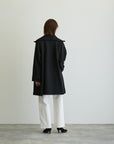 ニットカラージップアップコート/ブラック【日本製】