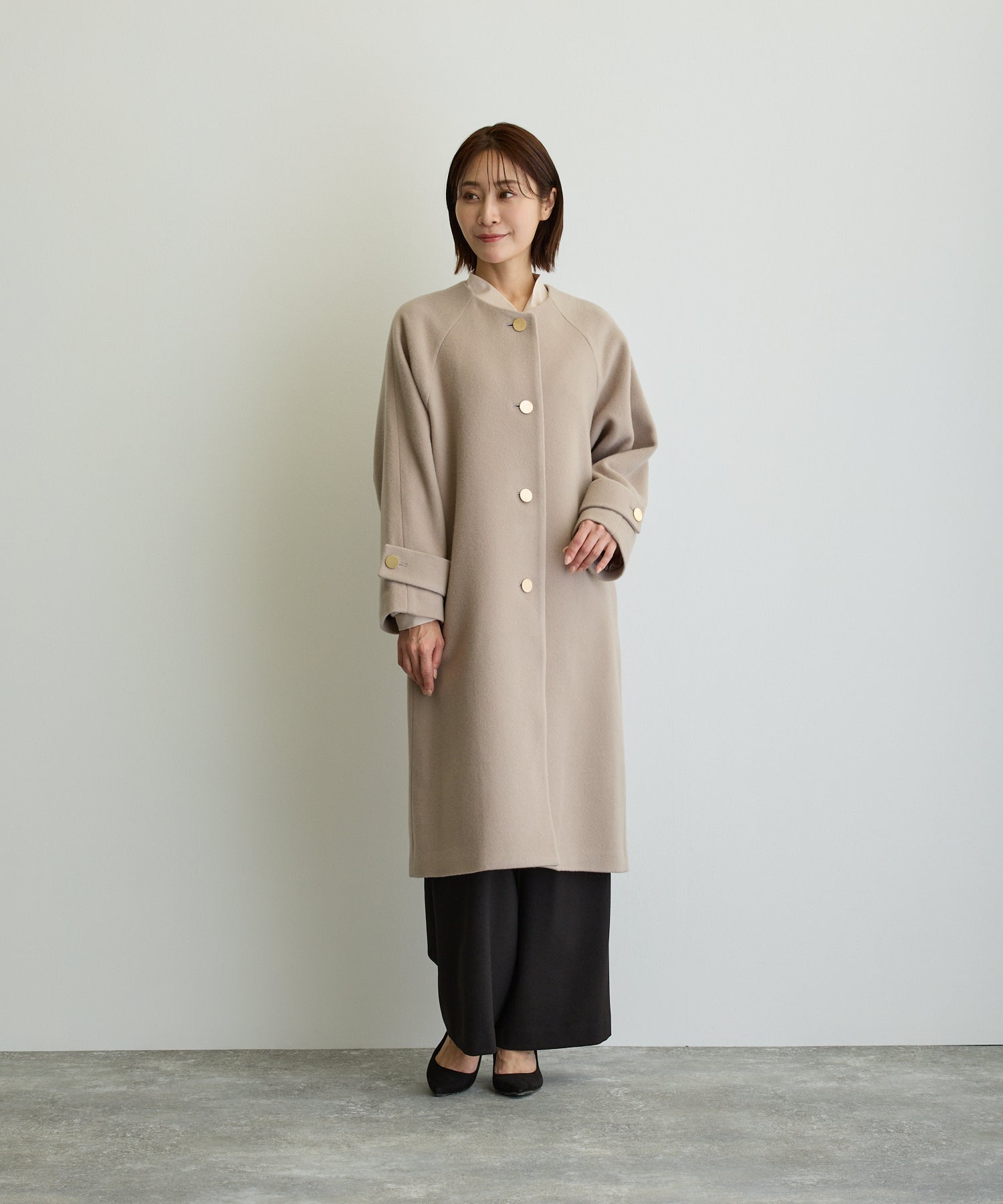 2WAYカラーロングコート/ベージュ【日本製】