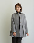 ペプラムノーカラーコート/トップグレー【日本製】