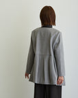 ペプラムノーカラーコート/トップグレー【日本製】