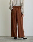 ２タックワイドパンツ/ブラウン【日本製】