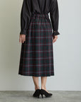 タックフレアチェックスカート/ブラックウォッチ×レッドライン【日本製】