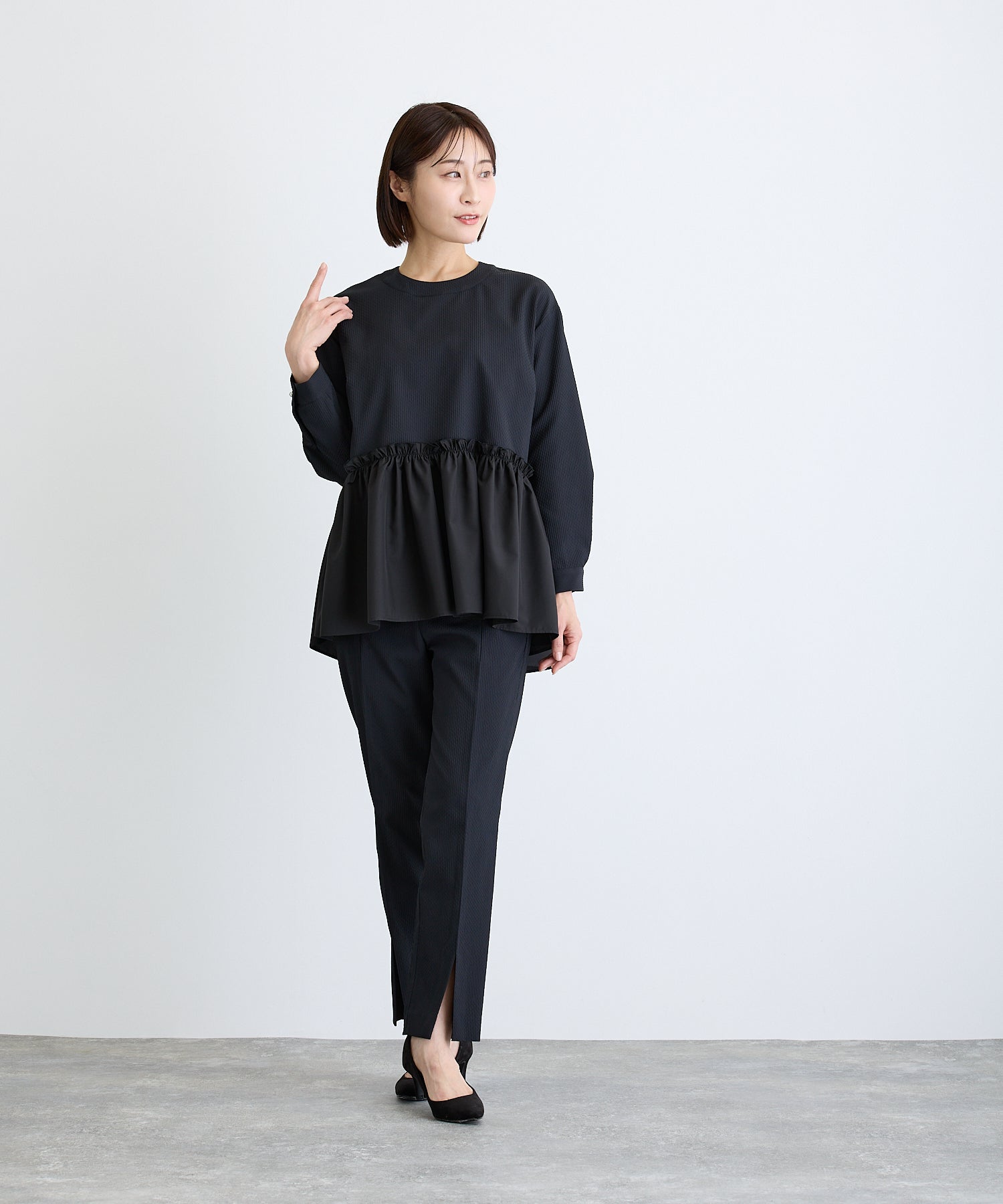 スリットテーパードパンツ/ブラック【日本製】 – Ifemelu スリットテーパードパンツ/ブラック【日本製】 – Ifemelu