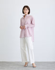 シアーシフォンオーバーサイズシャツ/ピンク【日本製】
