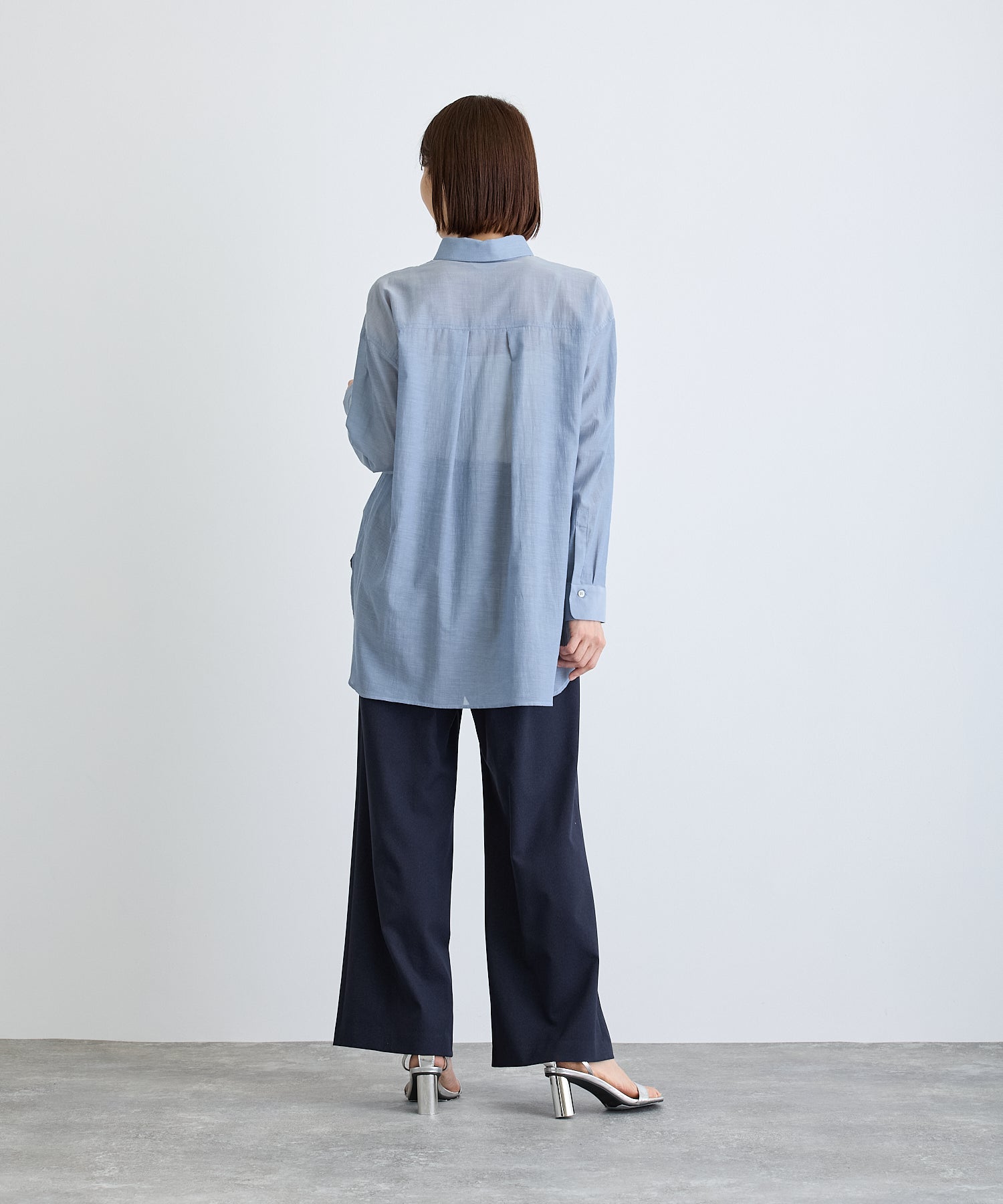 シアーシフォンオーバーサイズシャツ/ブルー【日本製】 – Ifemelu