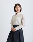 シアーシフォンオーバーサイズシャツ/オフベージュ【日本製】