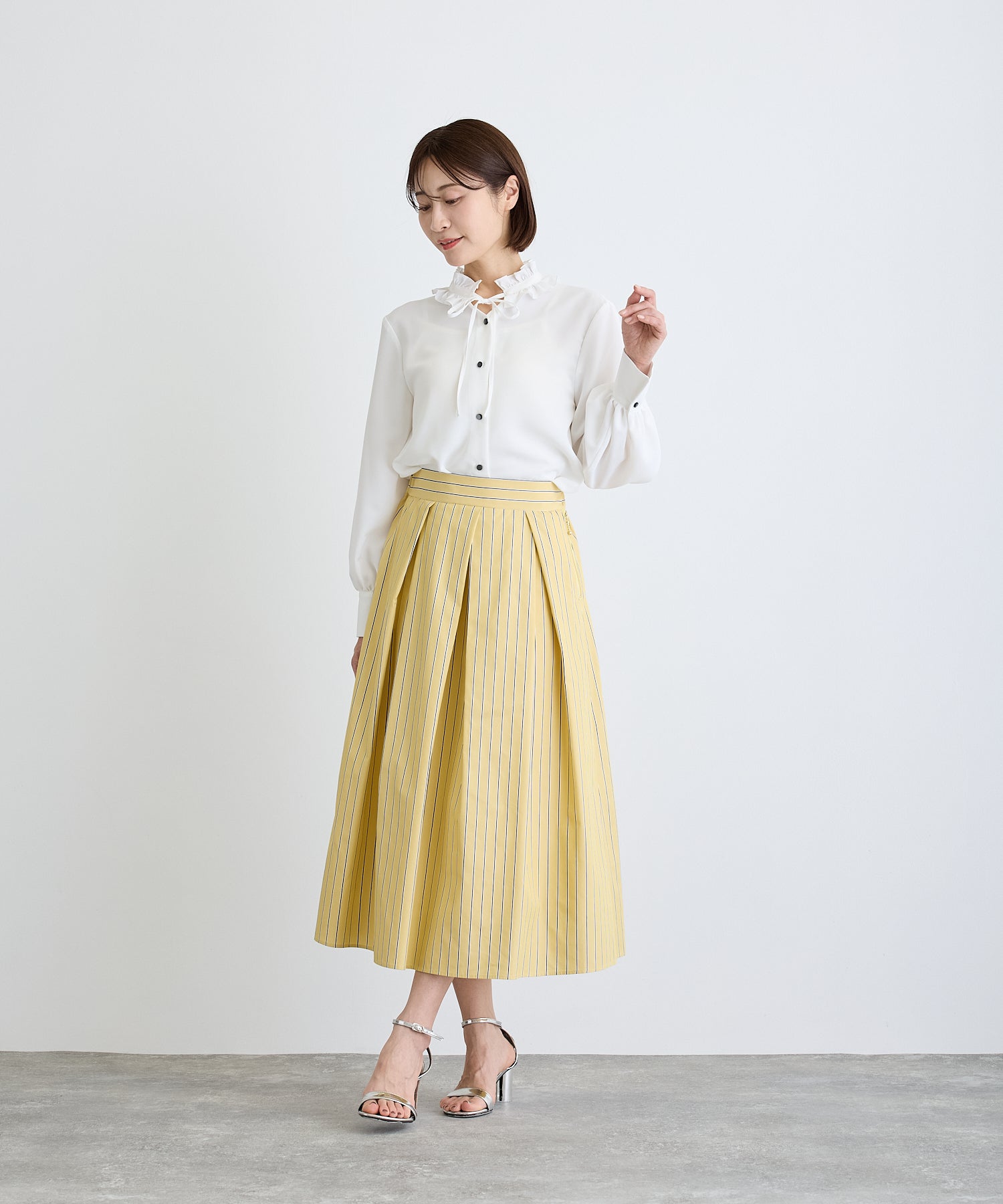 タックフレアストライプスカート/イエロー【日本製】 – Ifemelu