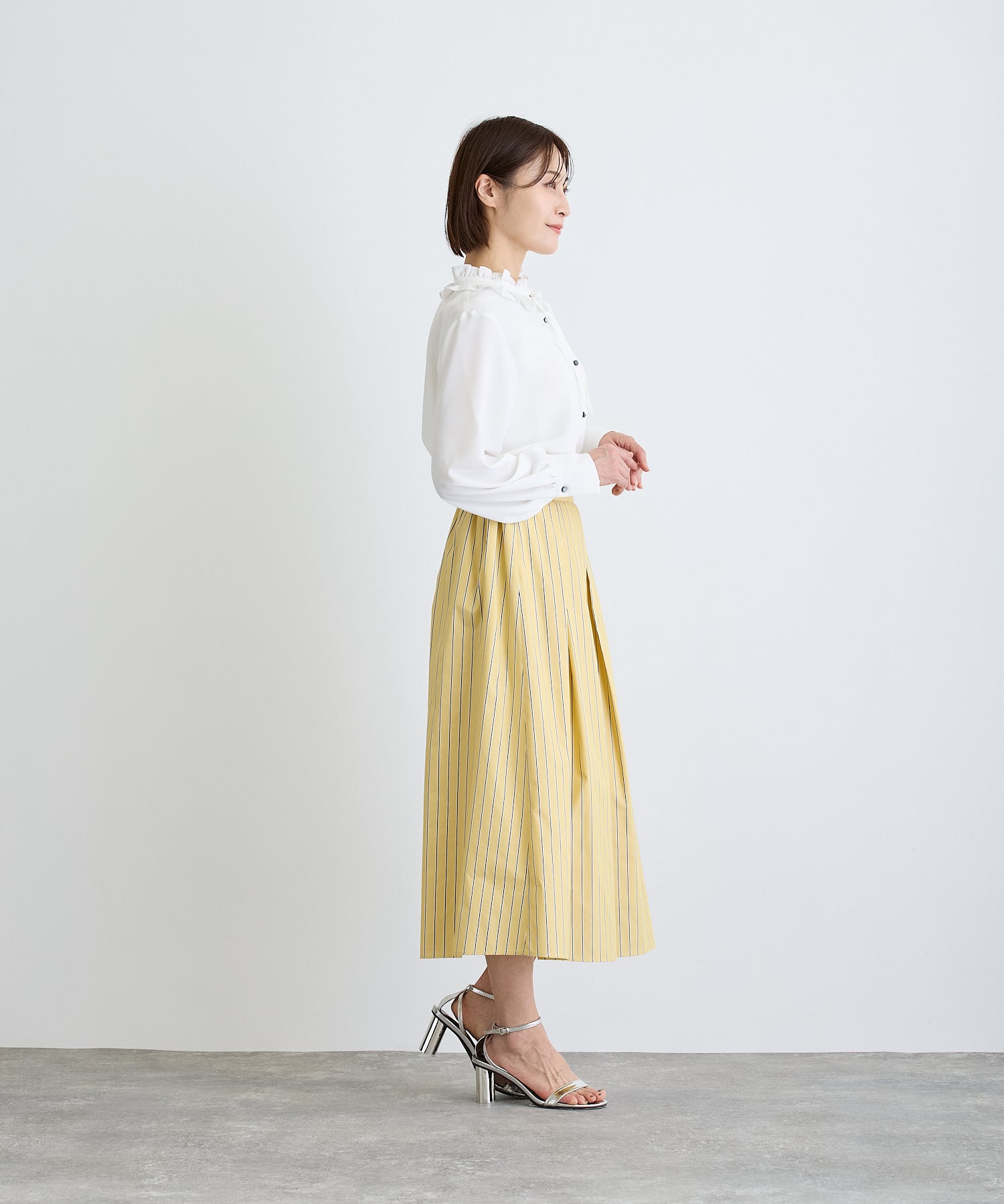 タックフレアストライプスカート/イエロー【日本製】 – Ifemelu