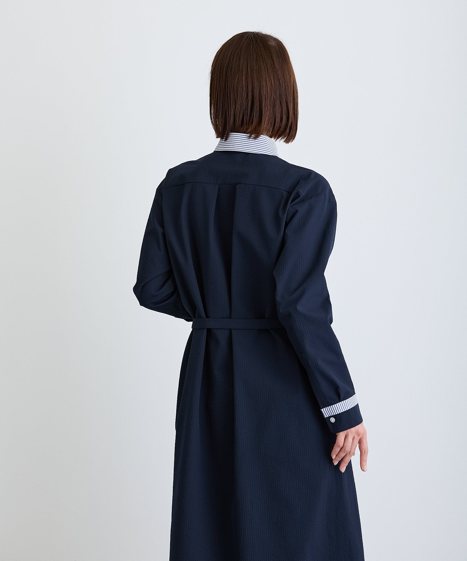 クレリックストライプワンピース/ネイビー【日本製】 – Ifemelu